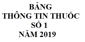 Bản tin thông tin thuốc số 1 năm 2019